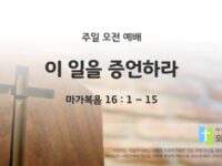 2025년 04월 20일 주일예배: 이 일을 증언하라