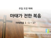 2025년 07월 12일 주일 예배: 마태가 전한 복음