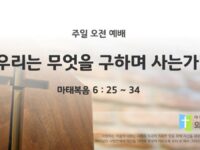 2025년 12월 21일 주일 예배: 우리는 무엇을 구하며 사는가?