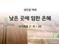 2025년 12월 25일 성탄 감사 예배: 낮은 곳에 임한 은혜