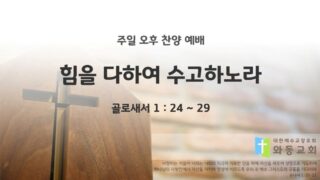 2025년 05월 11일 찬양 예배 : 힘을 다하여 수고하노라