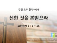 2025년 11월 30일 찬양 예배 : 선한것을 본 받으라