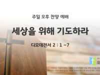 2025년 12월 21일 찬양 예배 : 세상을 위해 기도하라